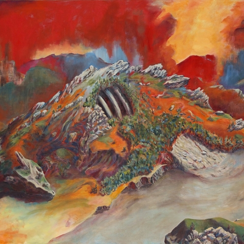 Orogénie ou les plis du temps - Peinture de Fanny Stauff